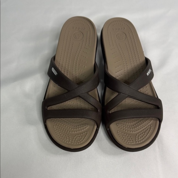 CROCS Women's Chocolate Brown Sandals - Picture 2 of 6